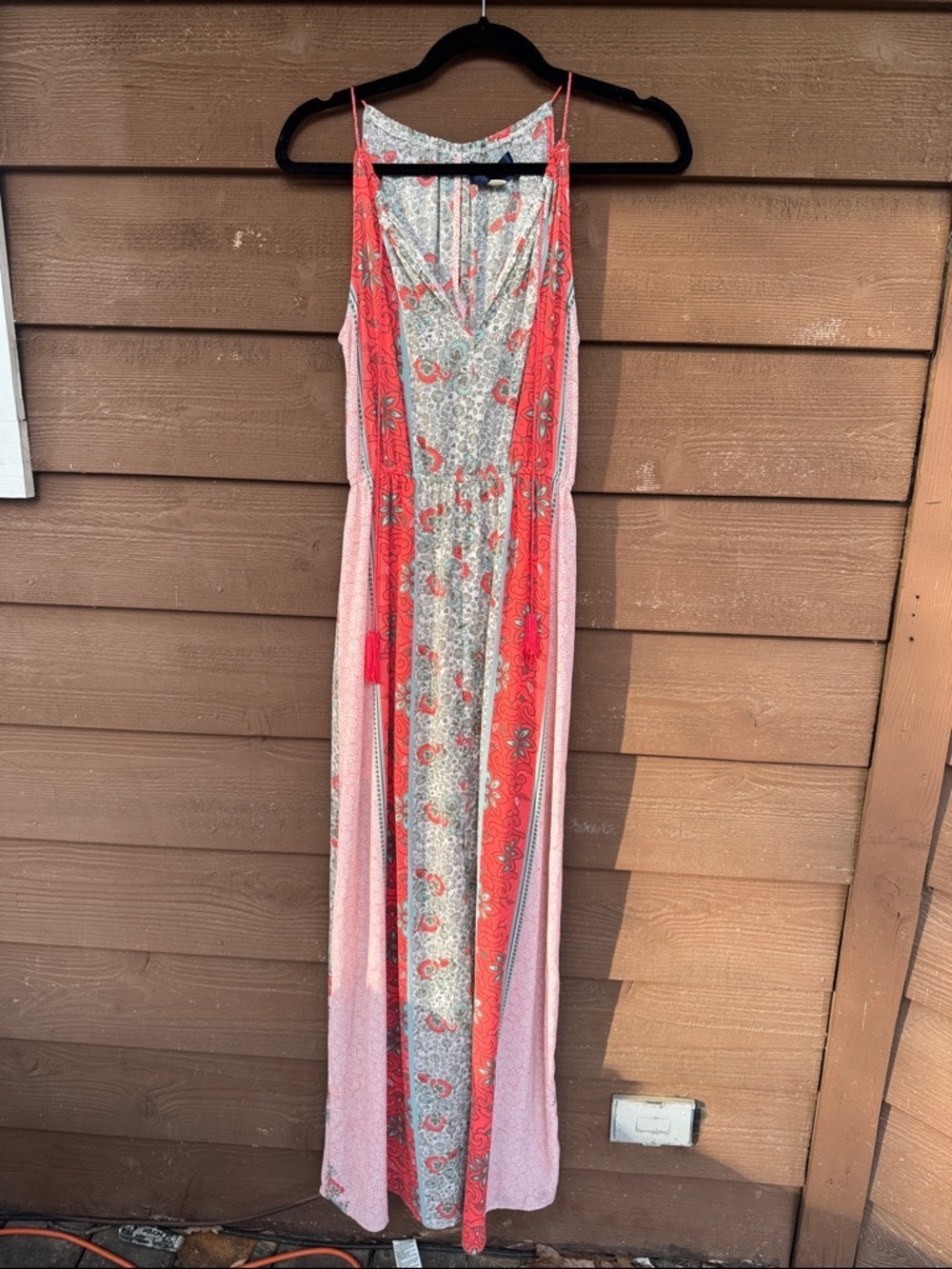 Blue Rain Coral and Mint Floral Maxi Dress